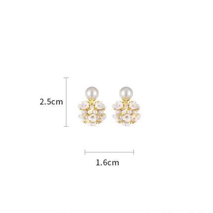 Diamond Pearl Fashion for Women Earrings-Shell Pearls