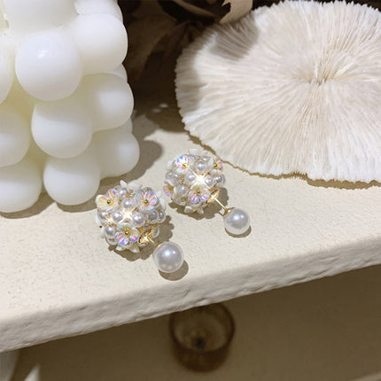 Diamond Pearl Fashion for Women Earrings-Shell Pearls