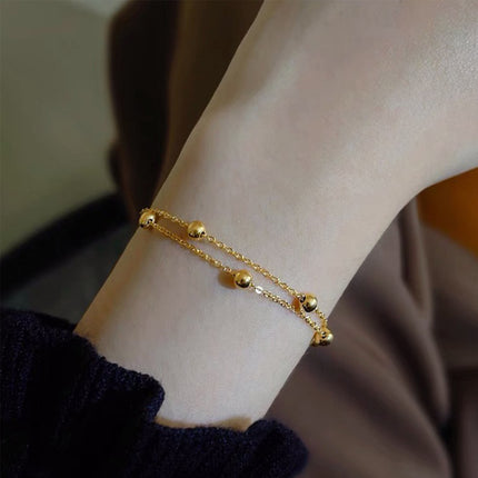 Titanium Steel Gold Fashion Bracelet-Bead