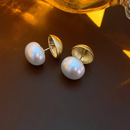 Diamond Pearl Fashion for Women Earrings-Mushroom