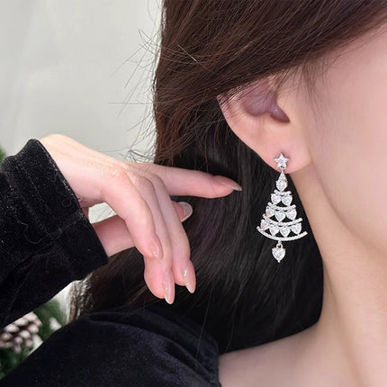 Women Fashion Earrings-Christmas Tree