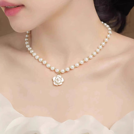 Fashion Collarbone Necklace-Camellia