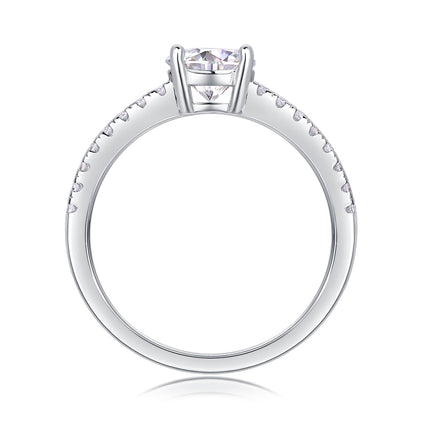 1 carat S925 silver vow ring moissanite