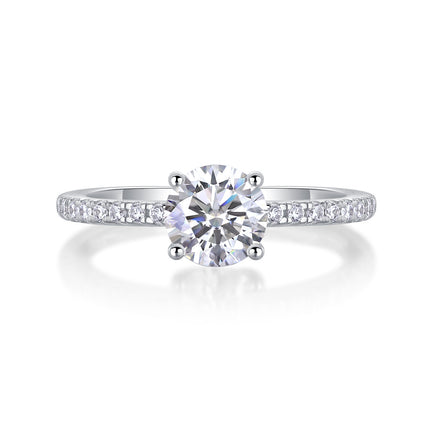 1 carat S925 silver vow ring moissanite