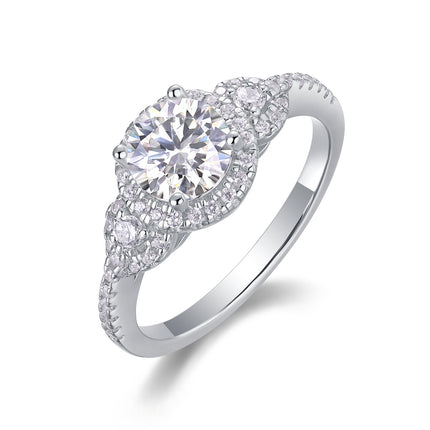 925 silver ring with 1 carat moissanite