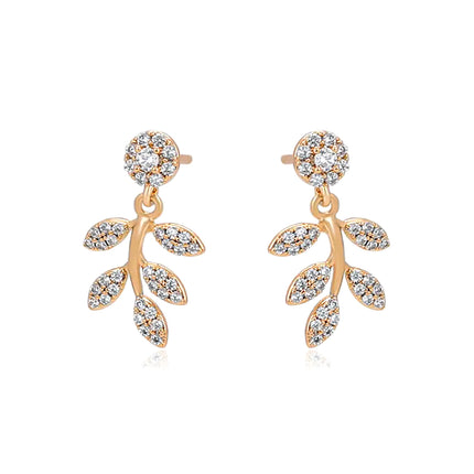 A Niche Temperament Luxurious and Exquisite Earrings-Leaf