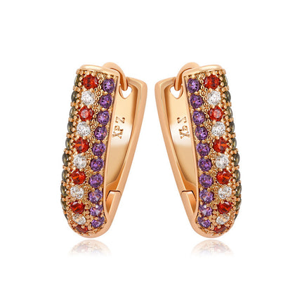 Fashion Diamond Earrings-Colored Zircon